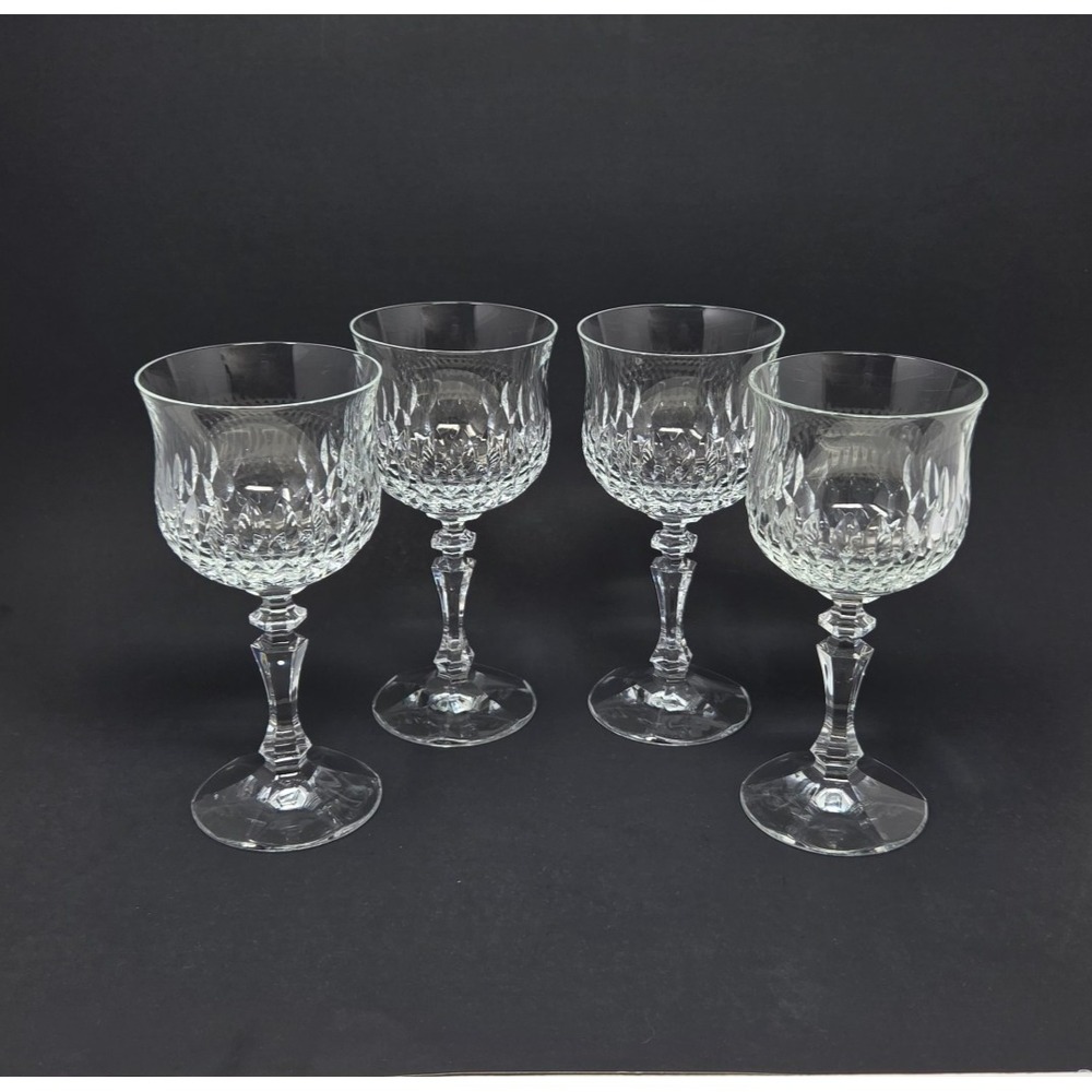 Set 4 VTG Schott Zwiesel Desiree Wine Glasses Cut Crystal Clear 6.7" Germany